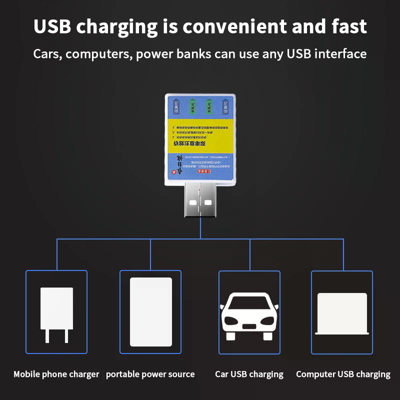 Fish Finder Charger - Carregador USB para Bateria Recarregável CR425,