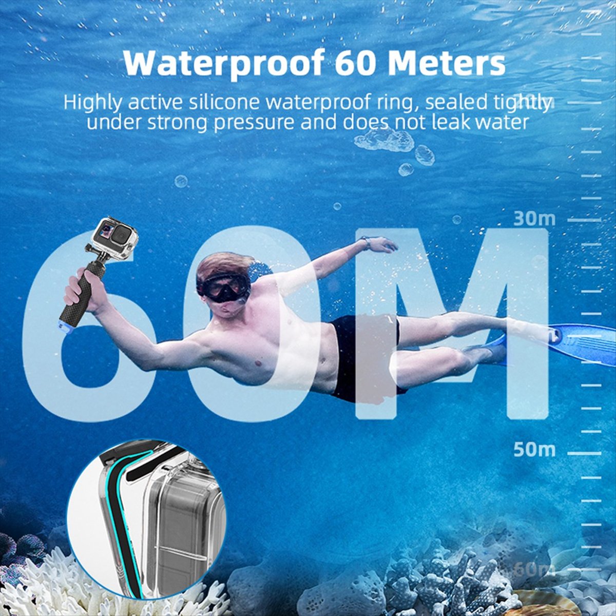 Capa à prova d'água M05K 60M p - Underwater Camera avaliação e preço