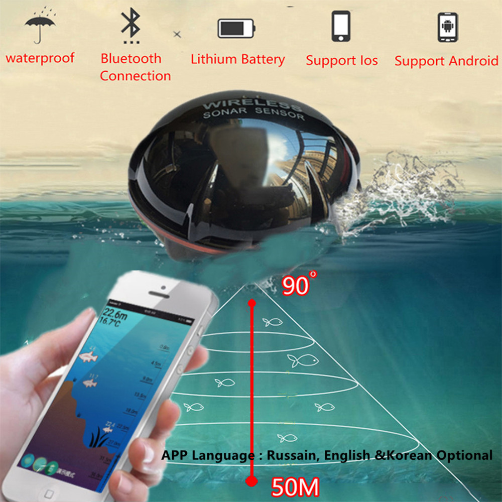 Pupopan 100m novo telefone int - Fish Finder Gps avaliação e preço