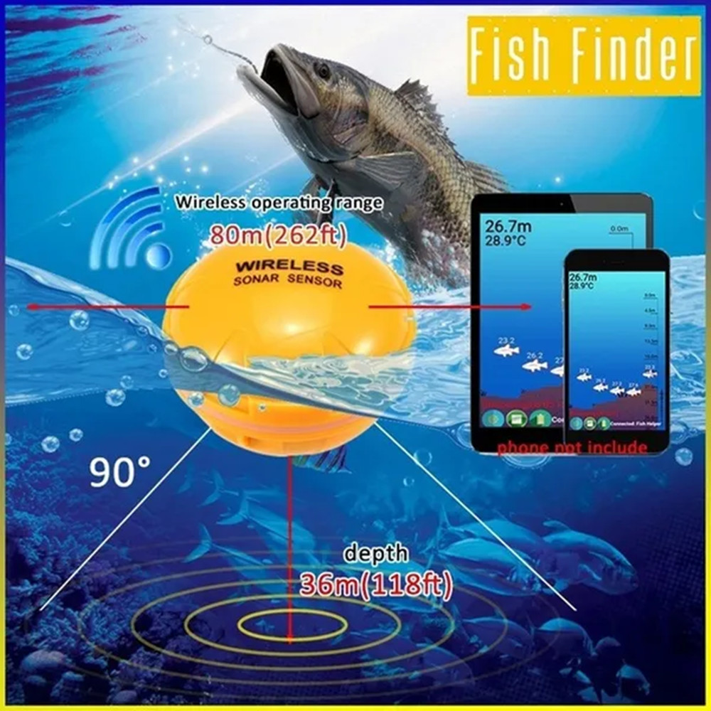 Pupopan 100m novo telefone int - Fish Finder Gps avaliação e preço