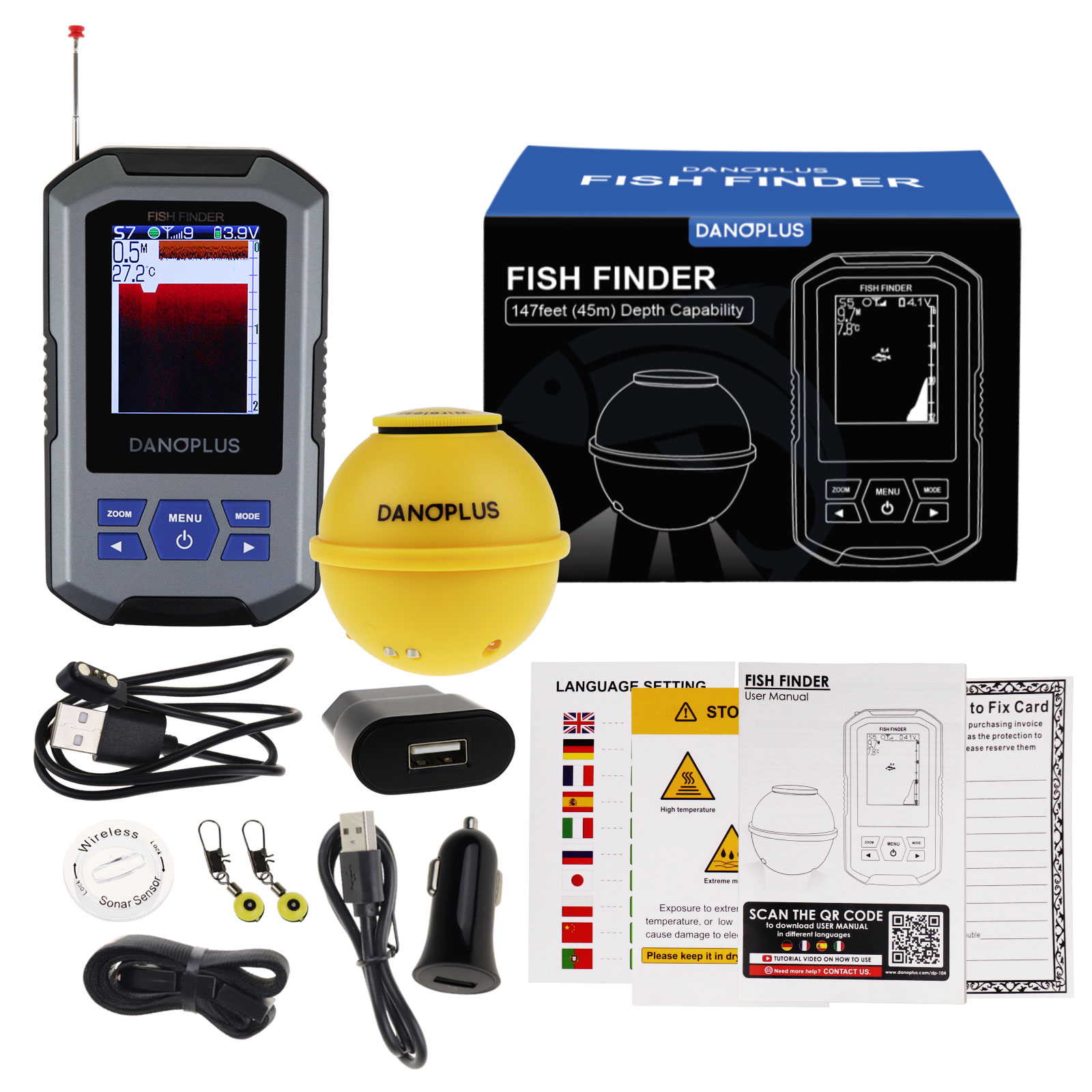 Sensor sonar sem fio para loca - Fish Finder avaliação e preço