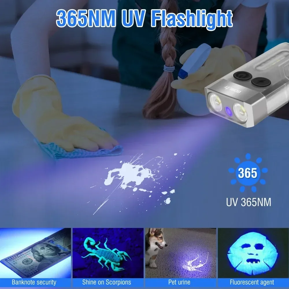 Boruit v10 chaveiro uv led edc - Fishing Light avaliação e preço